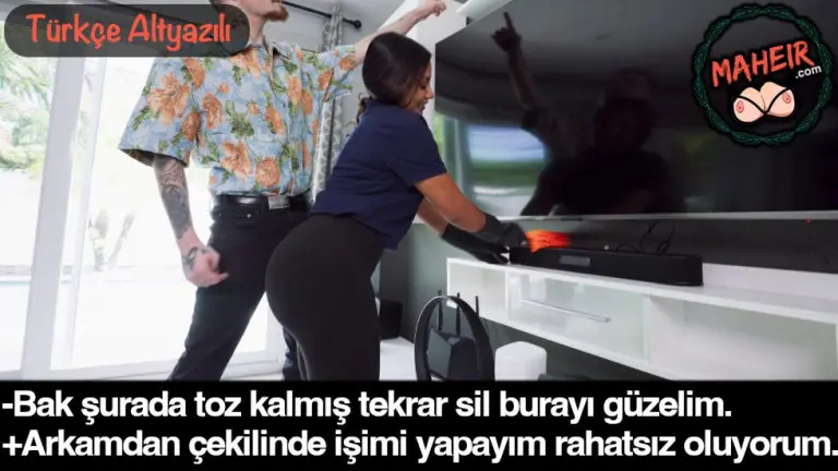 eve gelen temizlikci kadinin gotune yaslayip zevke geldi.jpg